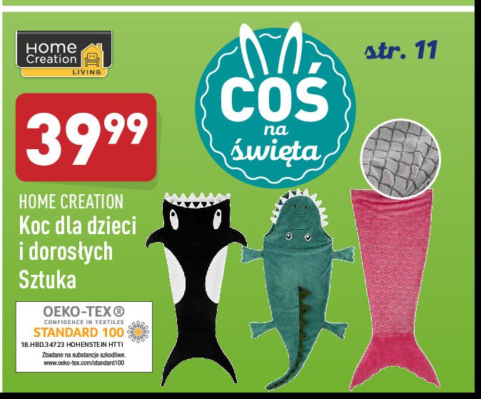 Koc w kszta艂cie ogona syreny Home creation promocja