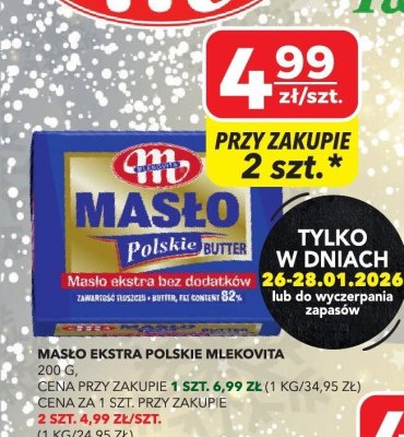 Masło ekstra polskie Mlekovita 200g promocja w Top Market