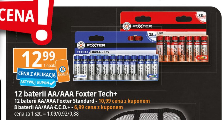 Baterie standard aa Foxter promocja w Leclerc