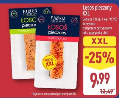 Łosoś pieczony XXL z pieprzem cytrynowym promocja w Aldi