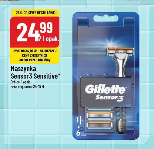 Maszynka do golenia + 4 wkłady Gillette sensor 3 promocja