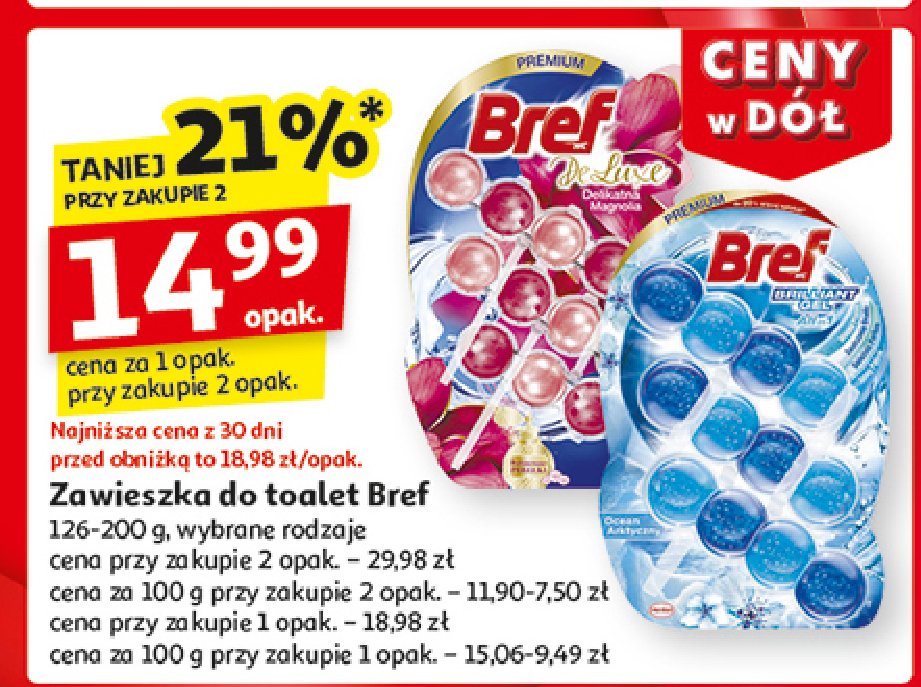 Zawieszka do wc delikatna magnolia Bref deluxe promocja w Auchan