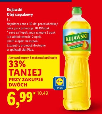 Olej rzepakowy Kujawski promocja w Lidl