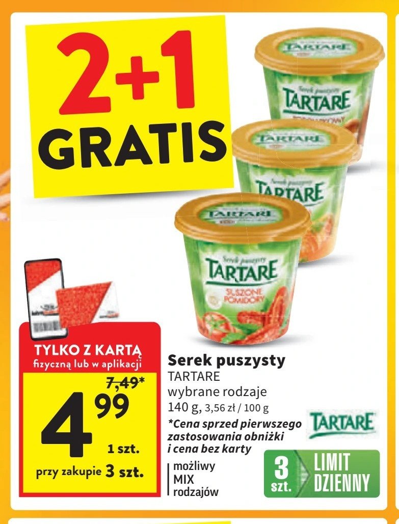 Serek suszone pomidory Tartare promocja