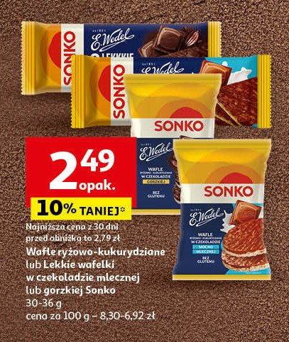 Wafelki w czekoladzie mlecznej Sonko lekkkie wafelki promocja