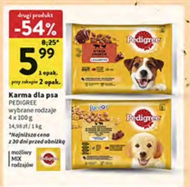 Karma dla psa kurczak Pedigree promocja