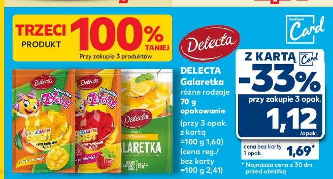 Galaretka zozole vitamin shot mango Delecta promocja w Kaufland