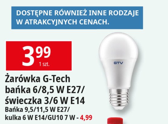 Żarówka led bańka 9.5 w Gtv promocja