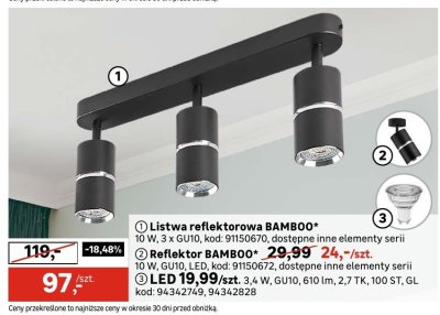 Listwa reflektorowa Bamboo promocja w Leroy Merlin