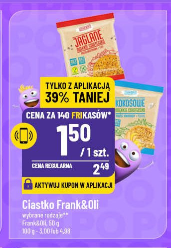 Ciastko jaglane z pastą orzechową i chia Frank&oli promocja