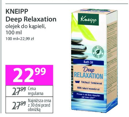 Olejek do kąpieli deep relaxation Kneipp promocja