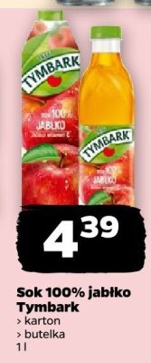 Sok 100% jabłko 1 l, w kartonie lub butelce promocja w Netto