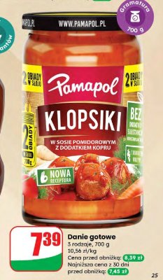 Klopsiki w sosie pomidorowym z dodatkiem kopru  promocja w Dino