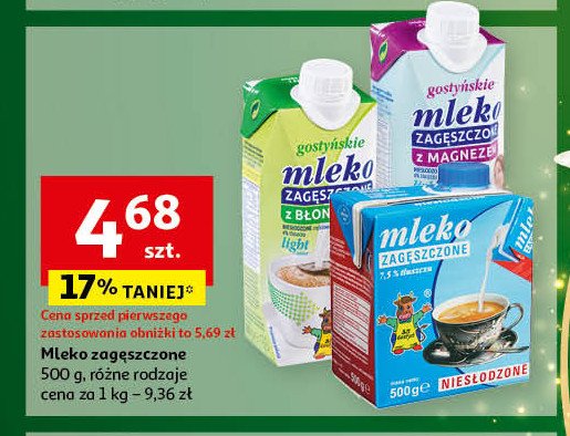 Mleko zagęszczone light z magnezem Gostyń promocja w Auchan