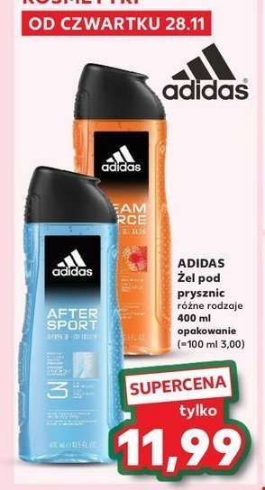 Żel pod prysznic Adidas men team force Adidas cosmetics promocja w Kaufland