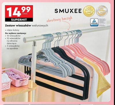 Wieszaki welurowe Smukee promocja