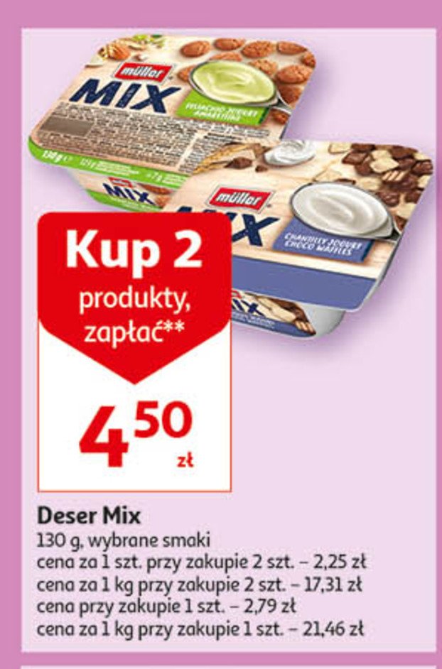 Jogurt pistacjowy z ciasteczkami amarettini Muller mix promocja