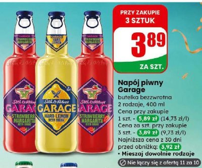 Napój piwny Garage butelka bezzwrotna Strawberry Margarita promocja w Dino