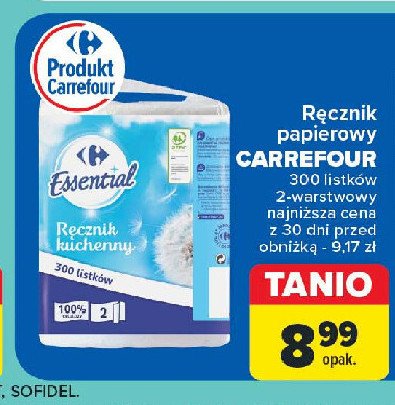 Ręczniki papierowe Carrefour essential promocja