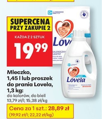 Mleczko, 1,45 l lub proszek do prania Lovela, 1,3 kg: do kolorów, do bieli promocja w Biedronka