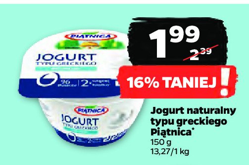Jogurt typu greckiego naturalny Piątnica promocja