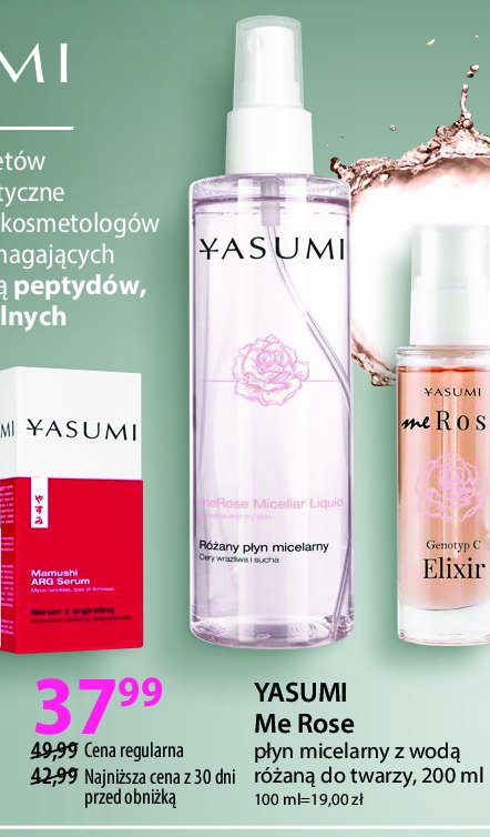 Płyn micelarny z wodą różaną Yasumi me rose promocja
