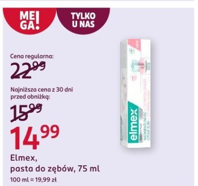 Pasta do z臋b贸w Elmex promocja w Rossmann