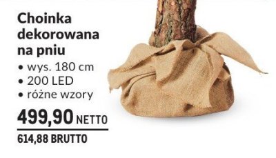 Choinka dekorowana na pniu wys. 180 cm 200 LED promocja w Makro
