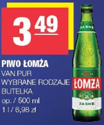 Piwo łomża VAN PUR promocja w SPAR