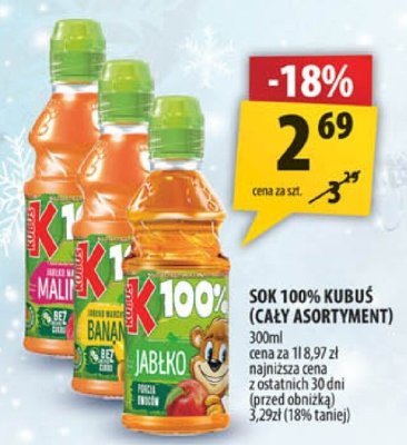 Sok 100% kubuś (cały asortyment) Kubuś promocja w Arhelan