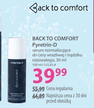Serum BACK TO COMFORT Pyretrin-D serum normalizująco-nawilżające o działaniu błyskawicznym (rąpidem) rozświetlającym promocja w Hebe