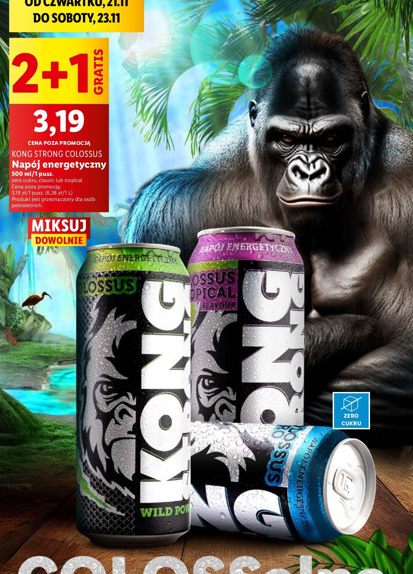 Napój zero Kong strong collosus promocja