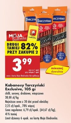 Kabanosy drobiowe Tarczy艅ski Exclusive promocja