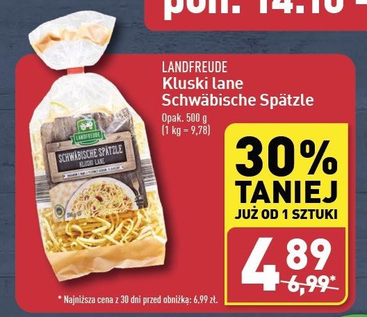 Makaron kluski lane Landfreude promocja w Aldi