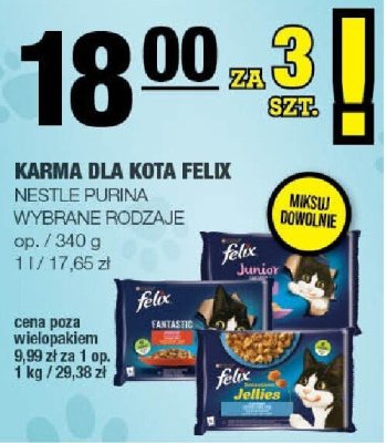 Karma dla kota FELIX NESTLE PURINA wybrane rodzaje promocja w SPAR