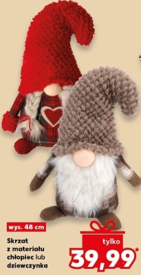 Skrzat z materiału chłopiec lub dziewczynka wys. 48 cm promocja w Kaufland