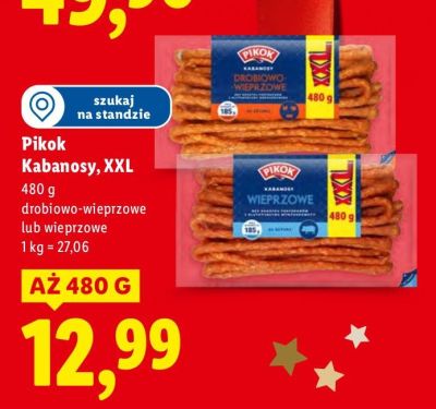 Kabanosy XXL Pikok promocja w Lidl