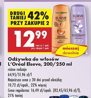 Odźywka do włosów L'oreal elseve hyaluron plump promocja w Biedronka