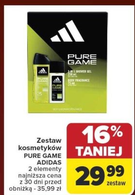 Zestaw kosmetyków PURE GAME ADIDAS 2 elementy promocja w Carrefour