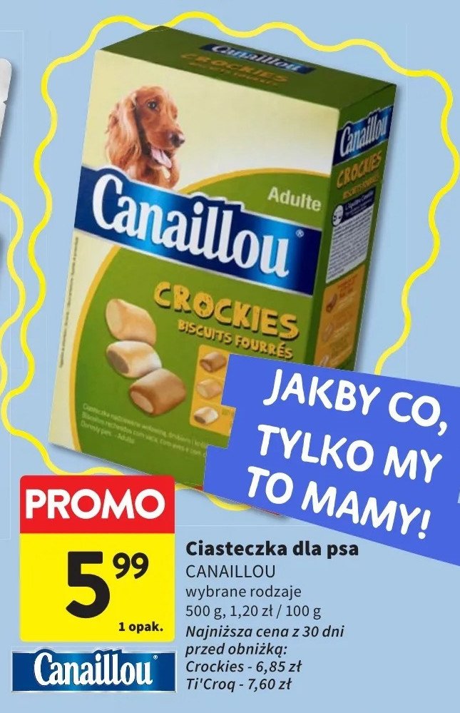 Ciasteczka dla psa crockies Canaillou promocja