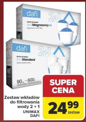 Zestaw wkładów do filtrowania wody 2 szt. UNIMAX DAFI promocja w Carrefour