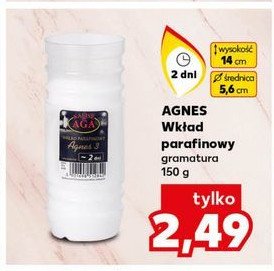 Wkład agnes parafinowy 2 dni Aga kalisz promocja