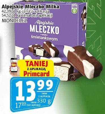 Alpejskie mleczko śmietankowym MONDELEZ promocja w Prim Market