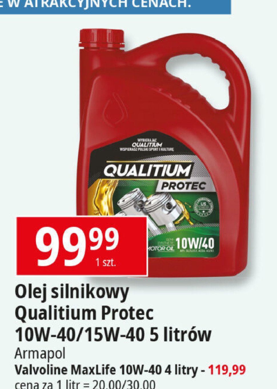 Olej silnikowy 15w40 QUALITIUM PROTEC promocja