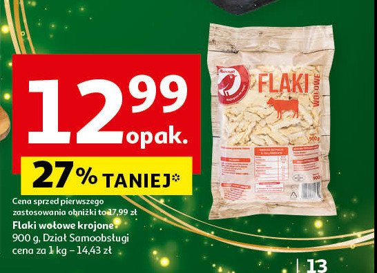 Flaki wołowe krojone Auchan promocja