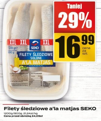 Filety śledziowe a'la matjas SEKO promocja w Supeco