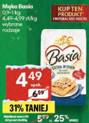 Mąka Basia różne rodzaje promocja w Delikatesy Centrum