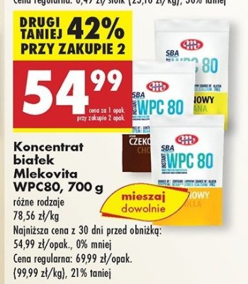 Odżywka białkowa wpc 80 bananowa Mlekovita sba promocja
