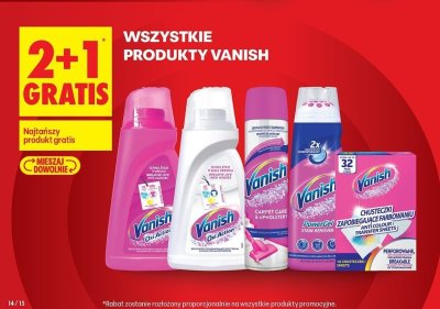 Wszystkie produkty Vanish 2+1 GRATIS promocja w Biedronka