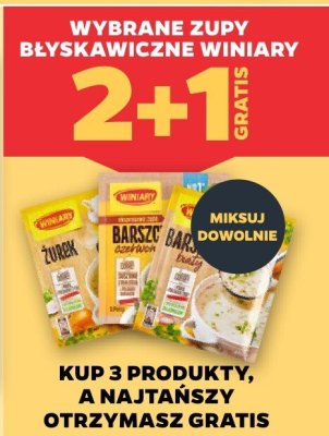 Zupy błyskawiczne Winiary 2+1 gratis promocja w Netto